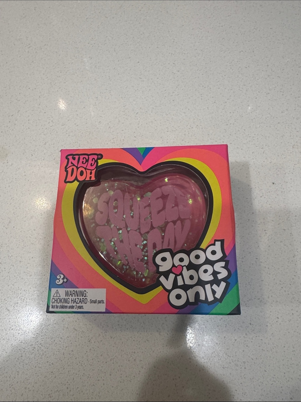 Needoh Pink Heart Squeeze Toy - Good Vibes Only